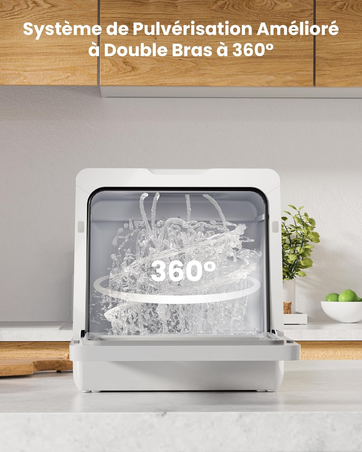 HAVA - lave-vaisselle de comptoir série 2025 - compact, adoucisseur d'eau, 8 programmes, sécurité enfant