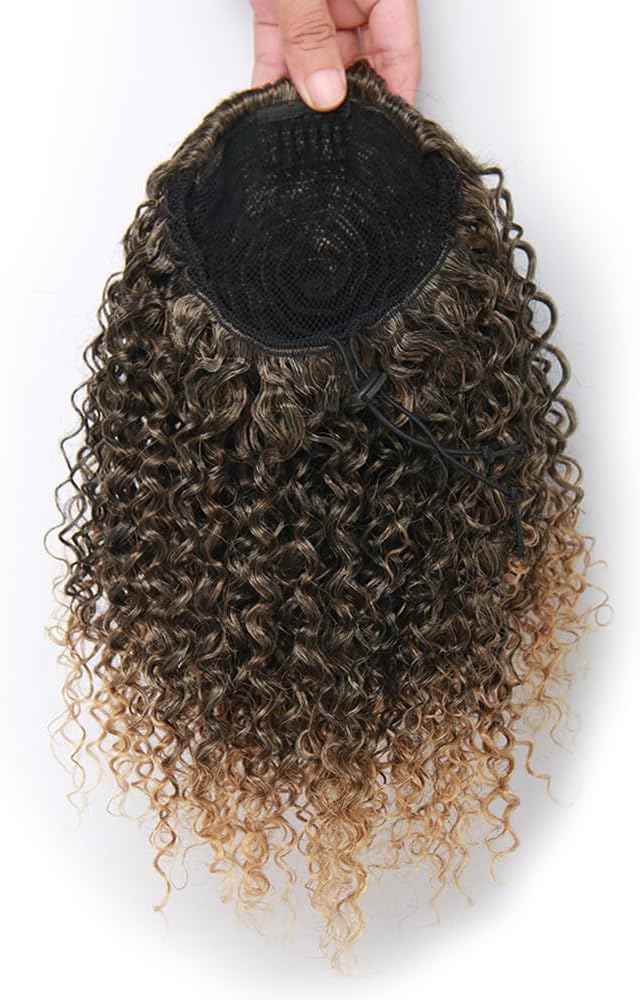 Extension de queue de cheval - bouclée afro courtes 12 pouces, 1B/27#