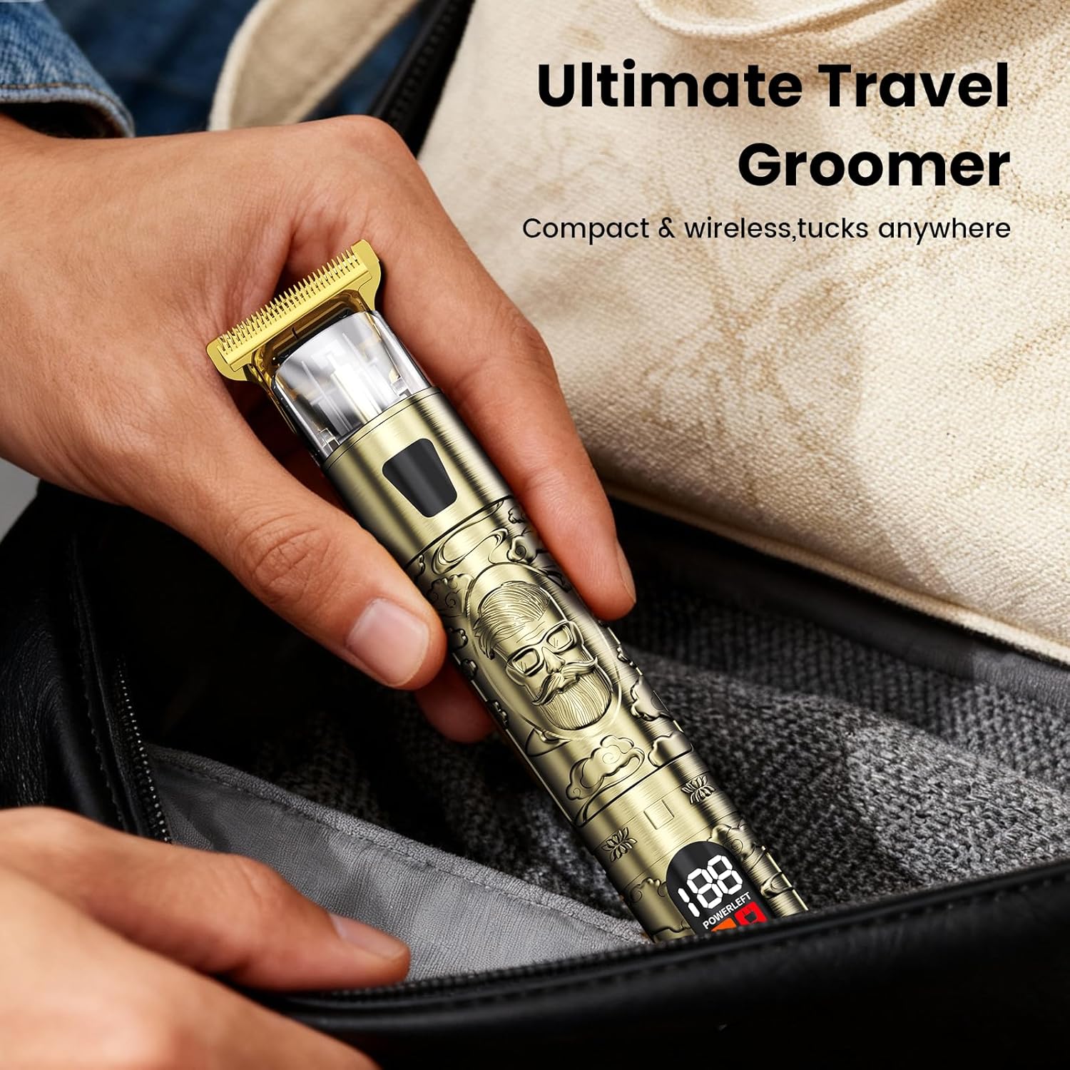 Yineel - Tondeuse HC100 - lame T, écran LCD, Type-C, précision, HC100