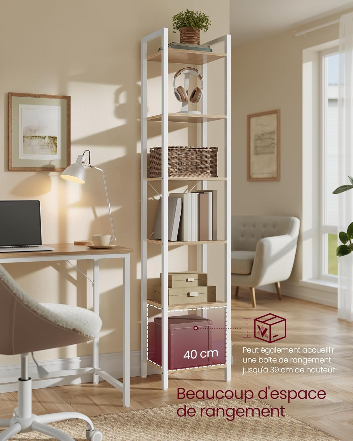 VASAGLE - LLS101N01 - étagère 6 niveaux, 30x40x187,5cm, style industriel