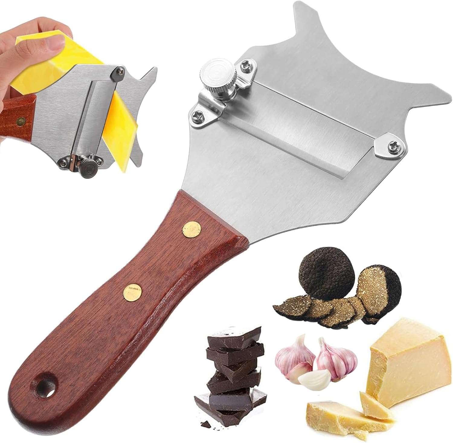 Coupe Truffe - trancheuse inox réglable 19,5x8 cm, multi-usages