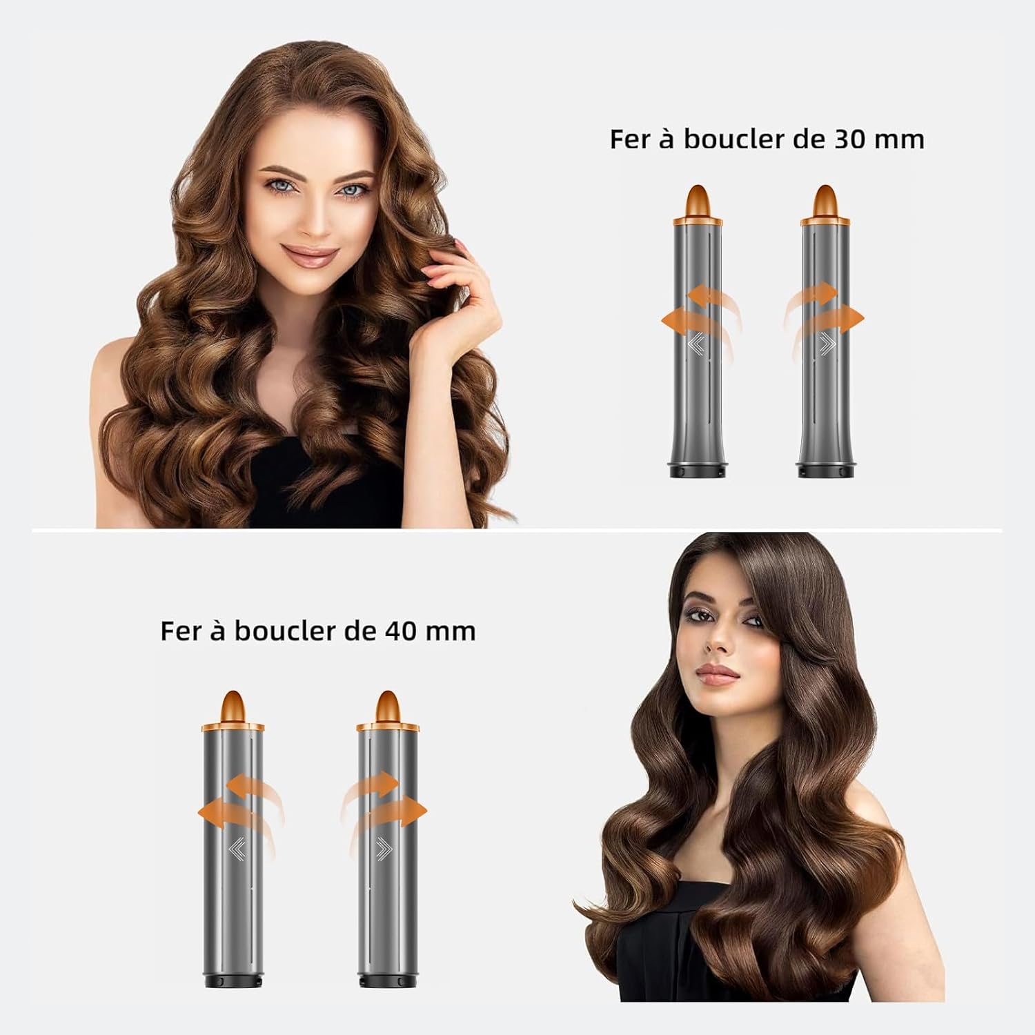 Brosse soufflante 6 en 1, ionique, 120K RPM, auto-boucleur, séchage, lissage