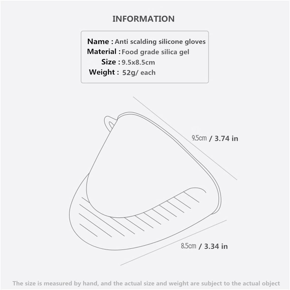 Gant de cuisine - silicone épais, résistant chaleur, abricot, cuisson