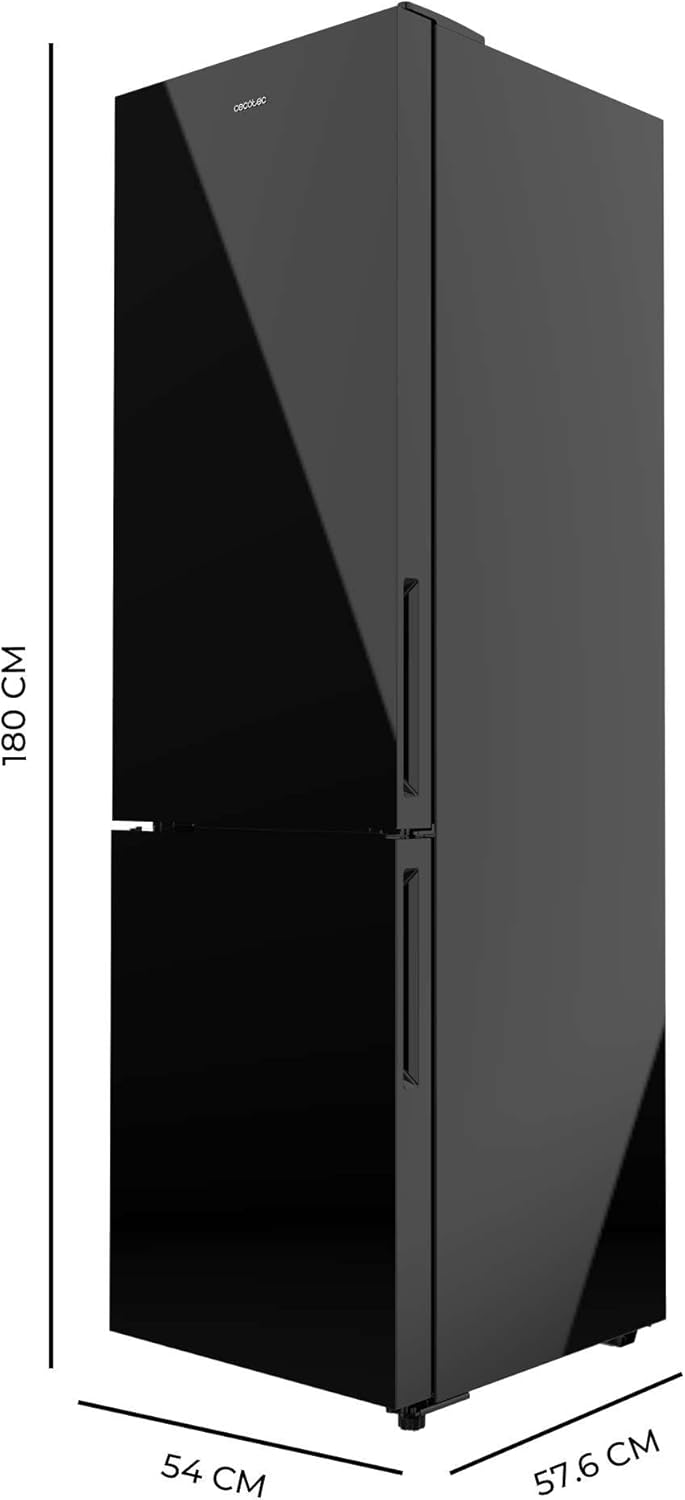 Cecotec - Bolero CoolMarket 250L - 250L - No Frost, Inverter, Multi Airflow, Humidity Box, Black Glass, Classe D