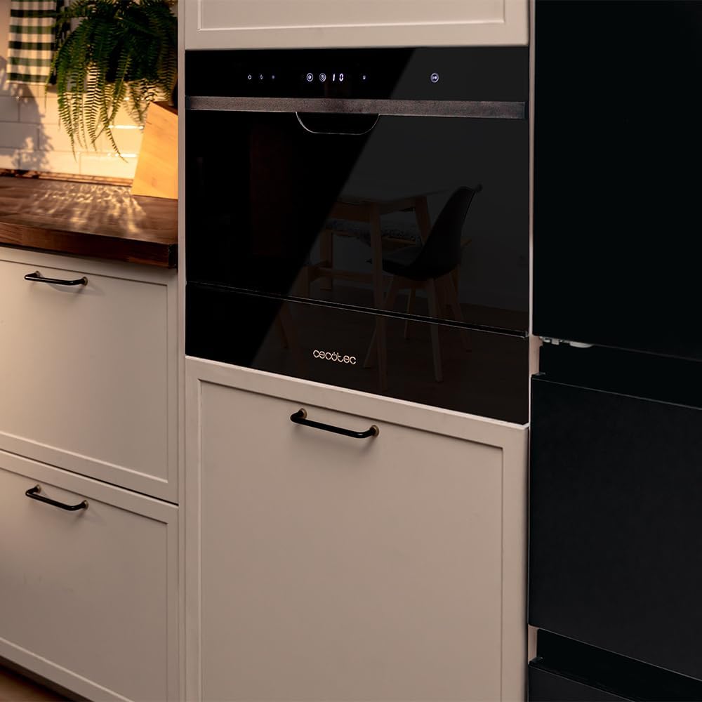 Cecotec - Bolero Aguazero 2500 S-BI - compact 6 couverts - verre noir, basse conso, 5 programmes, départ différé, 2500 S