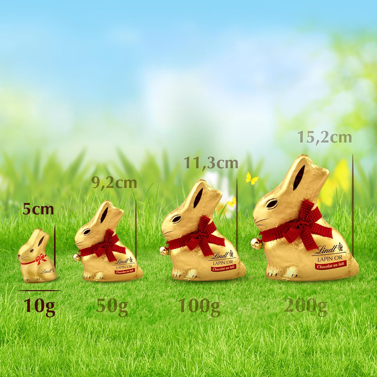 Lindt - Mini-moulages Lapin Or - 5x10g - Chocolat au lait, spécial Pâques