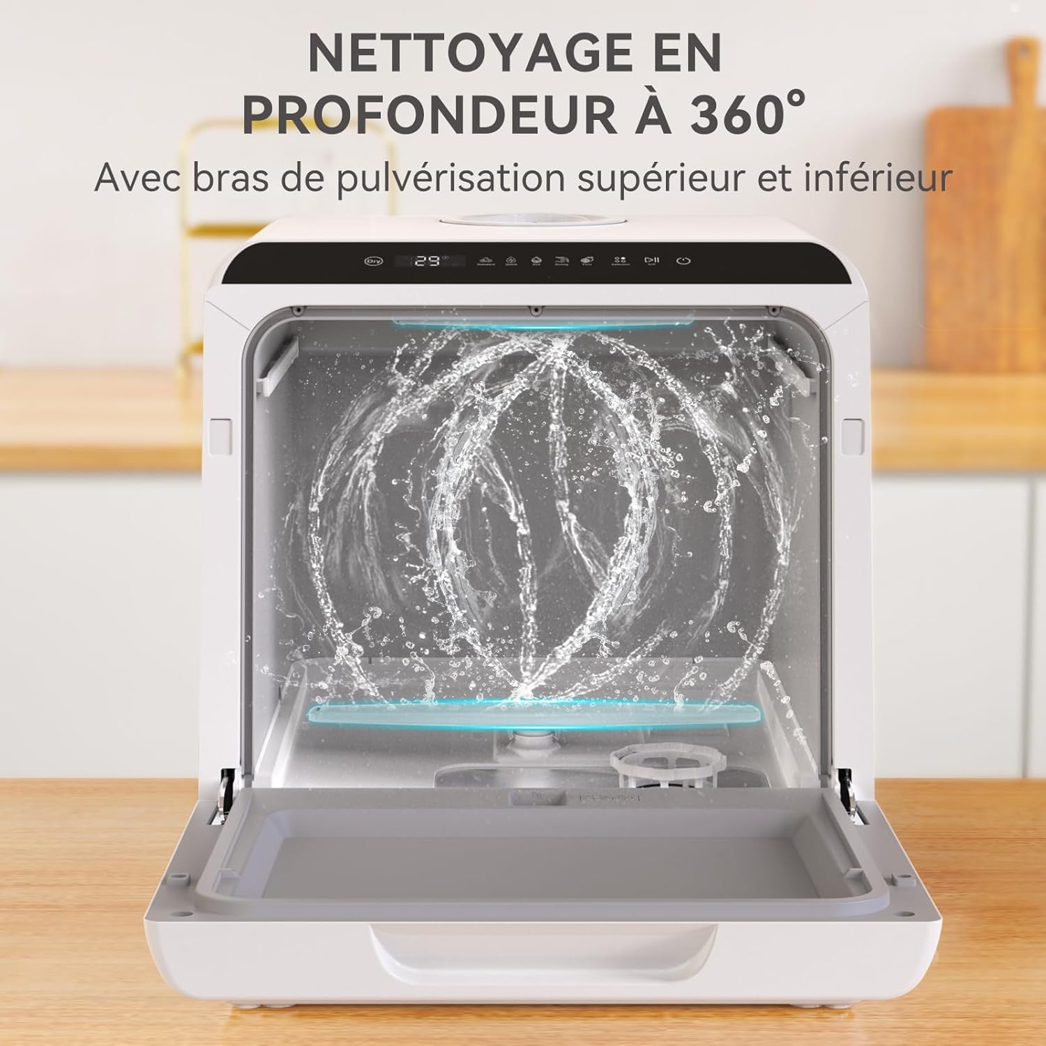 Hermitlux - Lave-vaisselle compact 5 couverts, 6 programmes, réservoir 5L, mode bébé 75°C