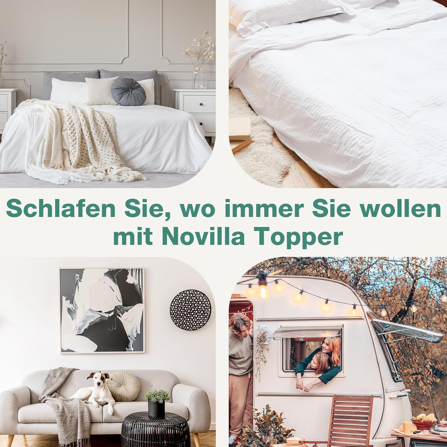 Novilla - Surmatelas mousse à mémoire, 140x190 cm, 5 cm, confort gel