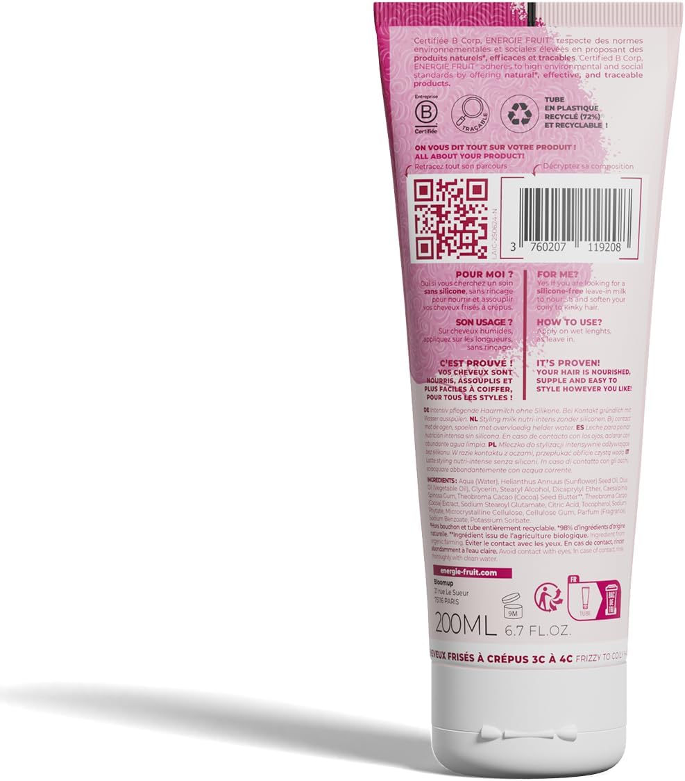ENERGIE FRUIT - lait coiffant cacao, vegan - 200ml - cheveux frisés