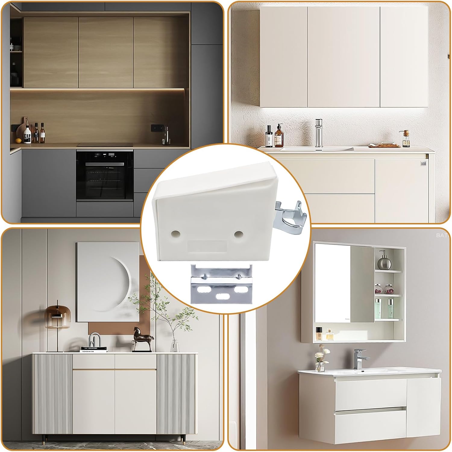 Youngsay - Suspensions d’armoire réglables, métal, 150 kg, rail support, blanc, YOUNGSAY8