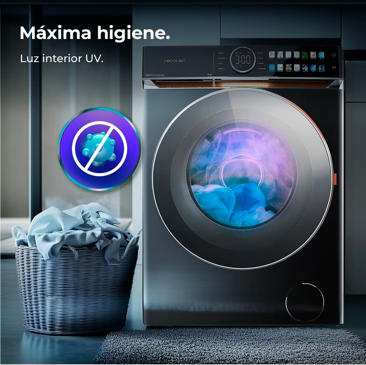 Cecotec - lave-linge - capacité 8 kg, 1400 tr/min, classe A