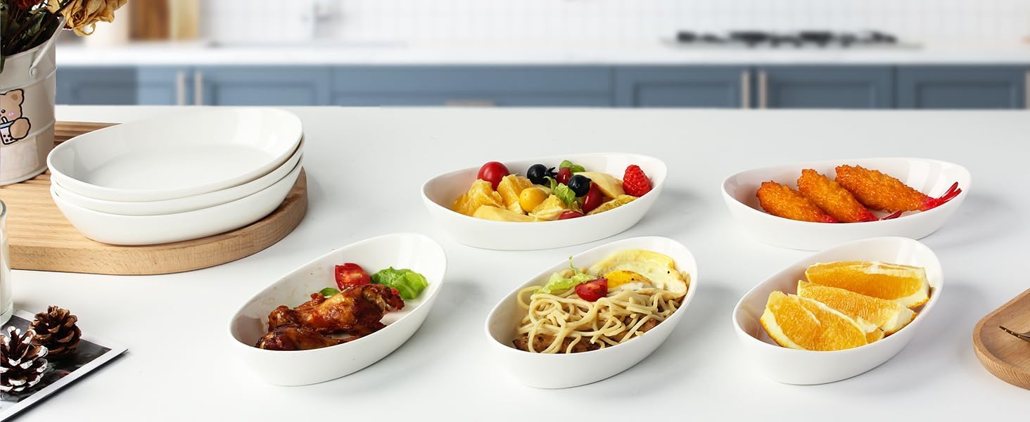 Plats à four individuels - céramique 300ml - lot de 6, four/micro-ondes