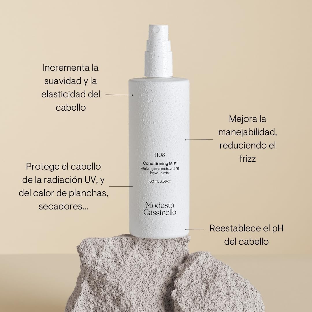 Modesta Cassinello - Spray démêlant H08 - 100ml - Douceur, brillance, sodium PCA, algue brune, végan