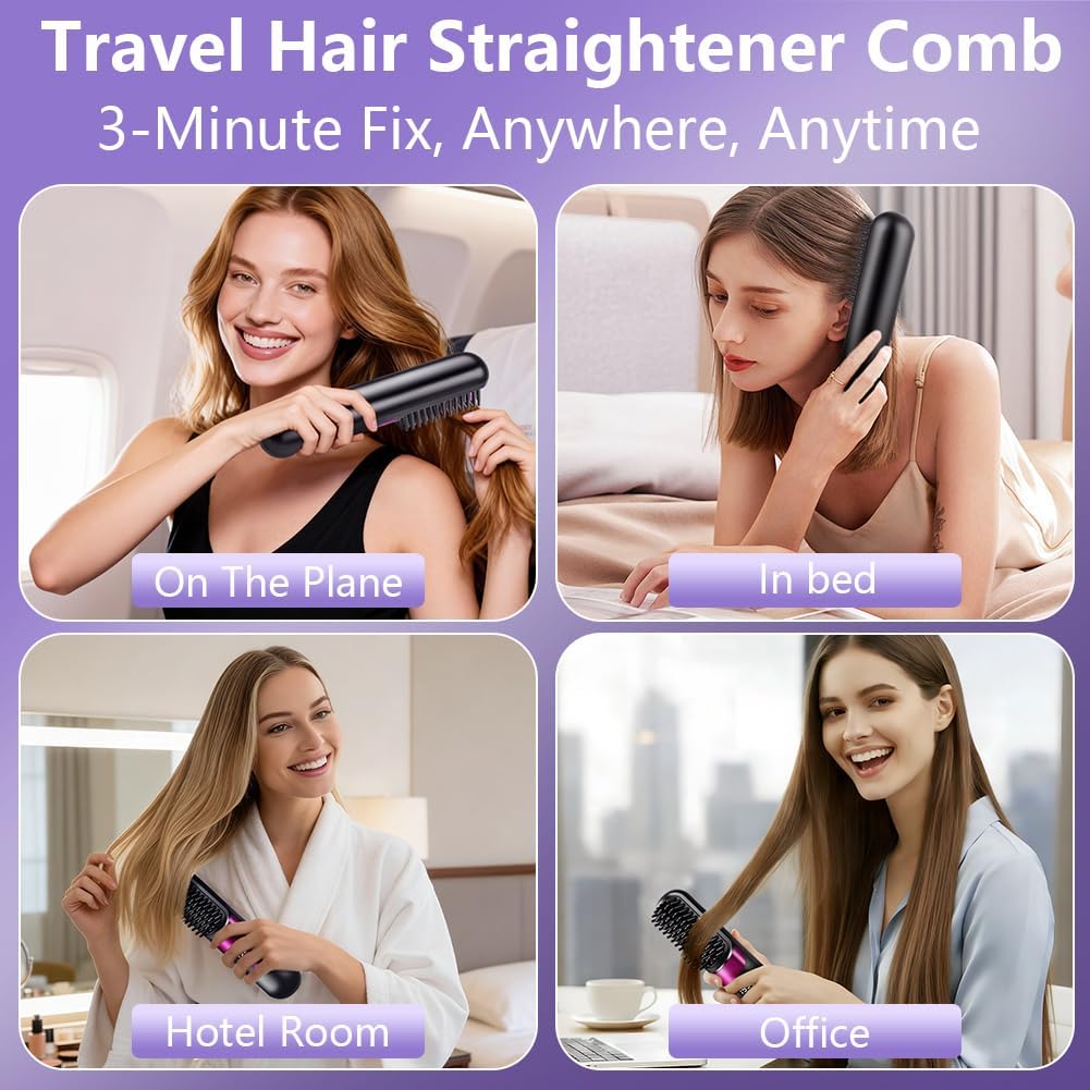 LOPHE - Brosse lissante sans fil - écran LED, 4 températures, 3600mAh