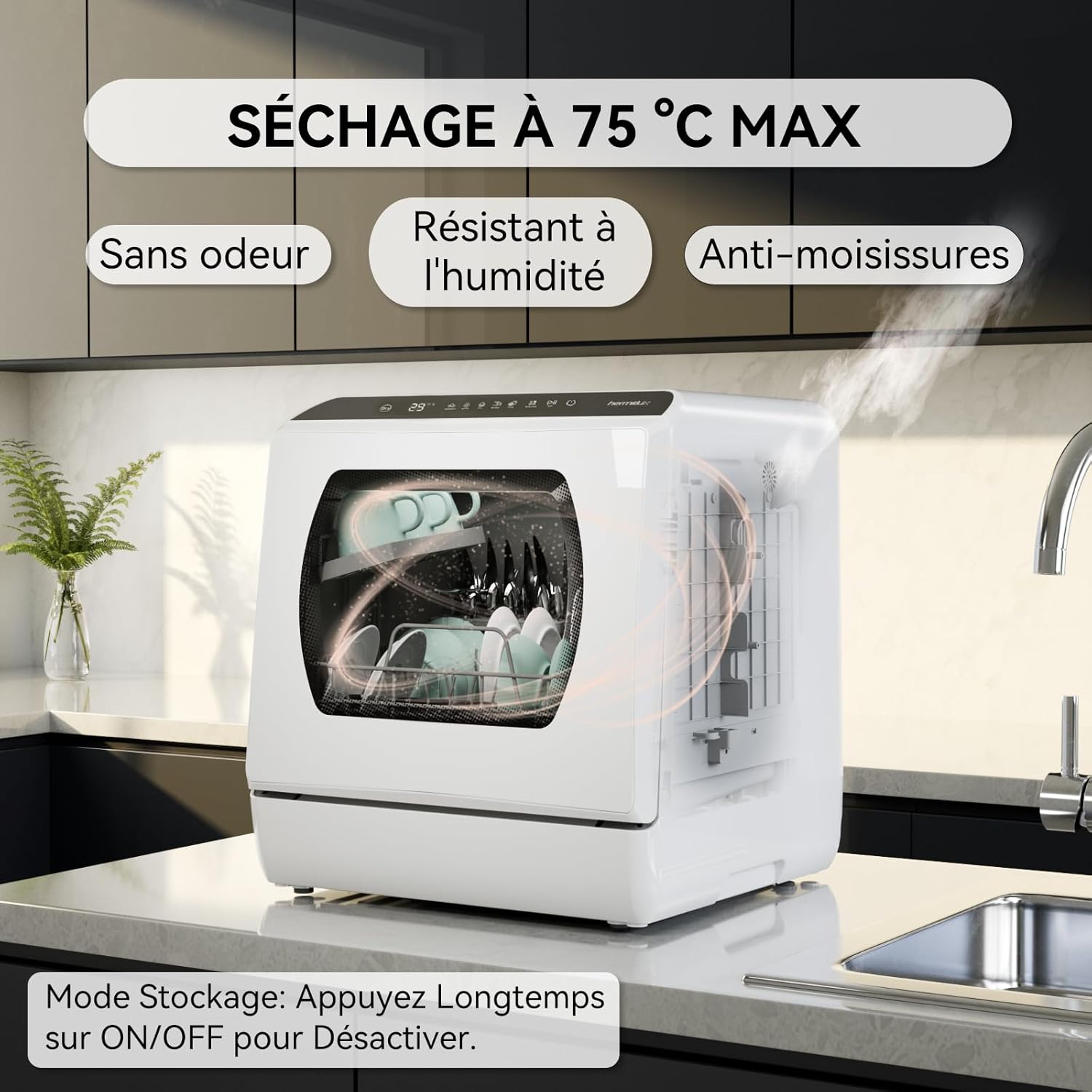 Hermitlux - Mini lave-vaisselle, 43 cm, 4 couverts, sans raccordement