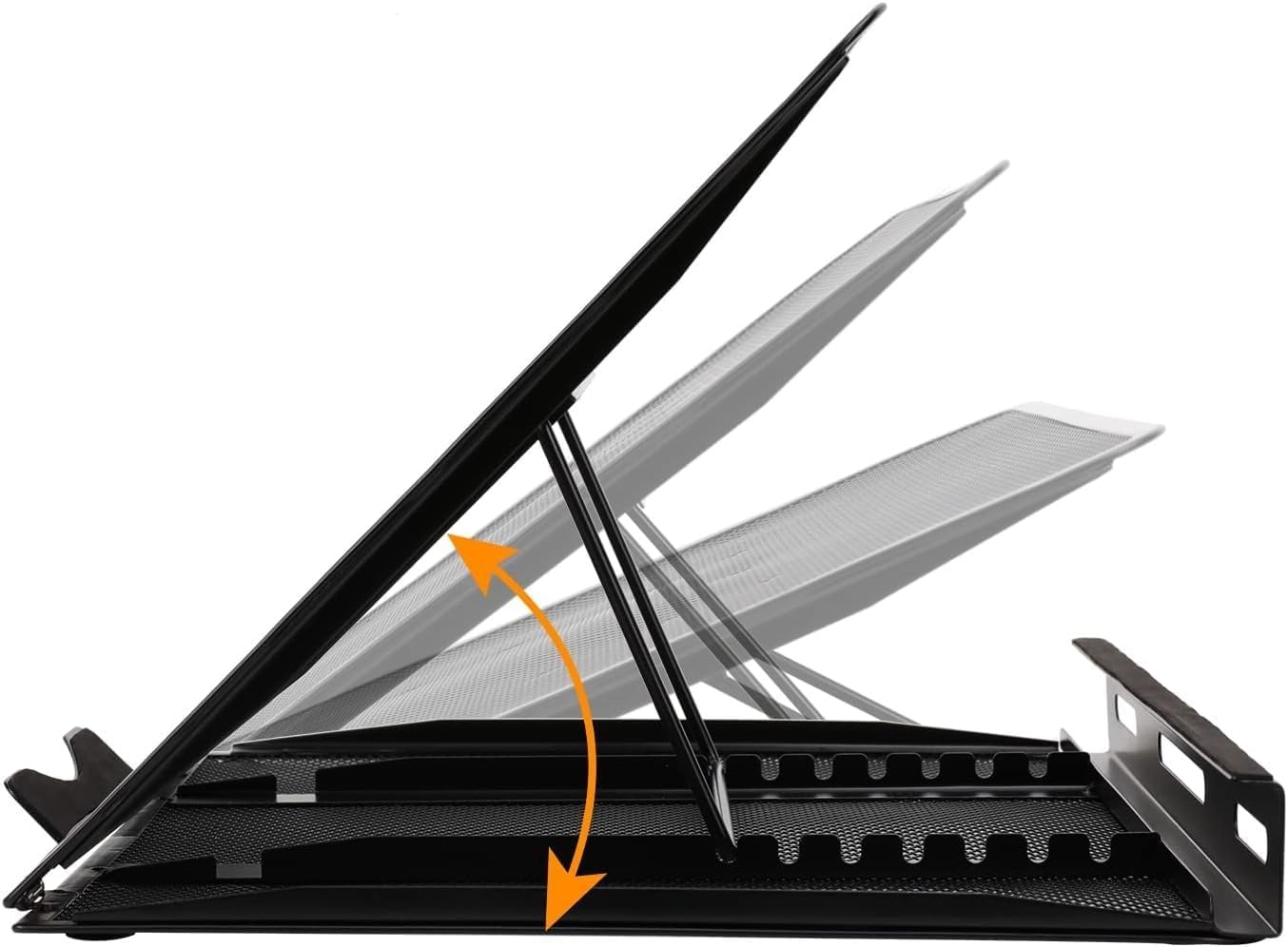 Amazon Basics - support ordinateur portable ergonomique 33x28.7x18.5cm, ventilé, jusqu'à 17.3 pouces, noir