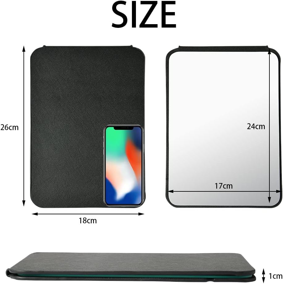 OSDUE - miroir pliable portable - 26x18cm - HD, multi-angle, PU, ultra fin