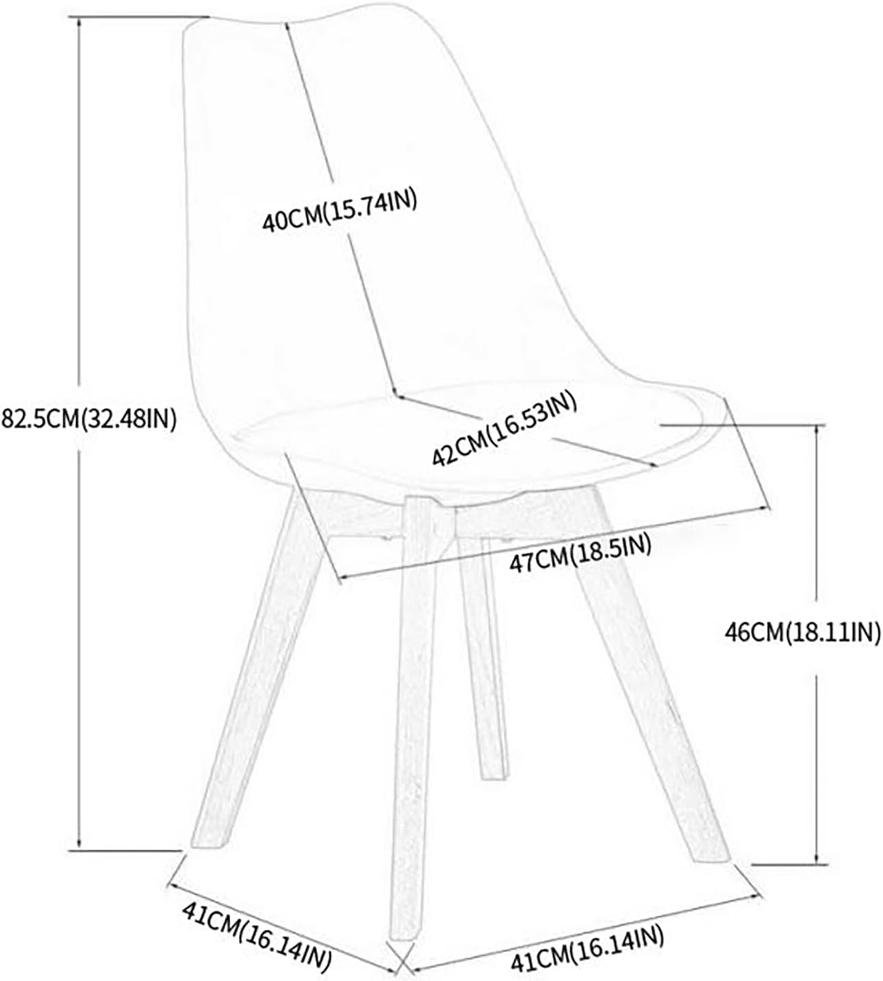 EGGREE - Série Scandinave - lot de 6 - chaises rembourrées, pieds hêtre, blanc