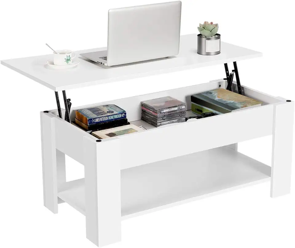 Yaheetech - Table basse avec plateau relevable, rangement, 98x50x42cm