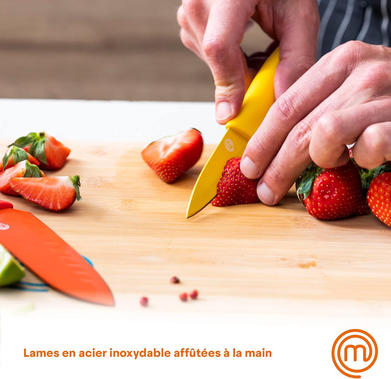 MasterChef - Set couteaux cuisine 5 pcs - inox multicolore, résistants