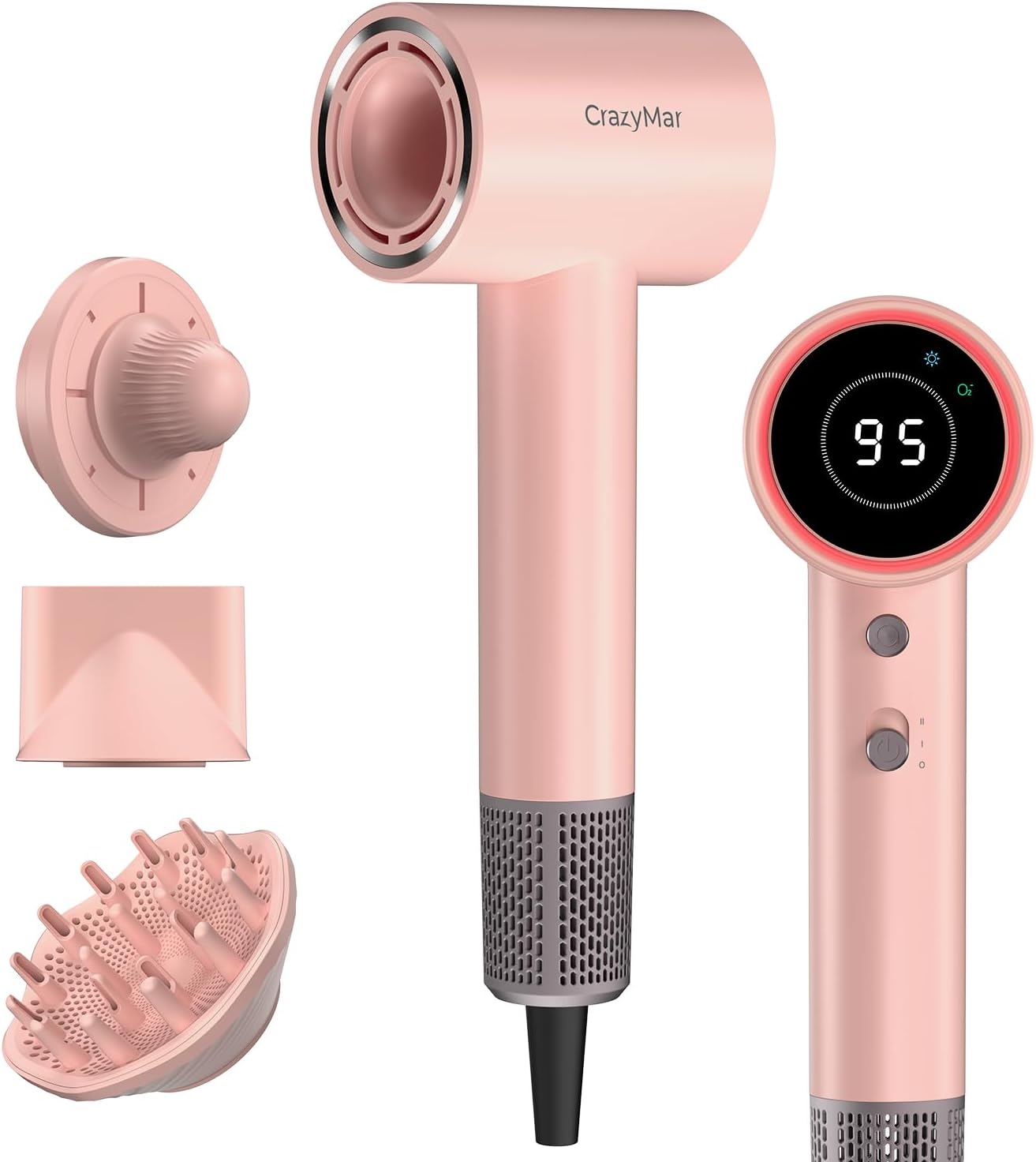 Sèche-cheveux ionique - Pro 180000 tr/min - compact - 4 températures