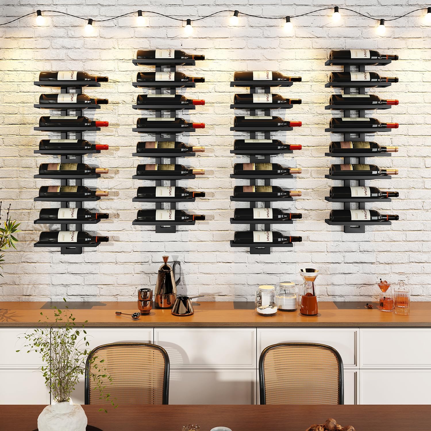 IBUYKE - casier à vin mural, 12 bouteilles, métal, noir - TMJ909B