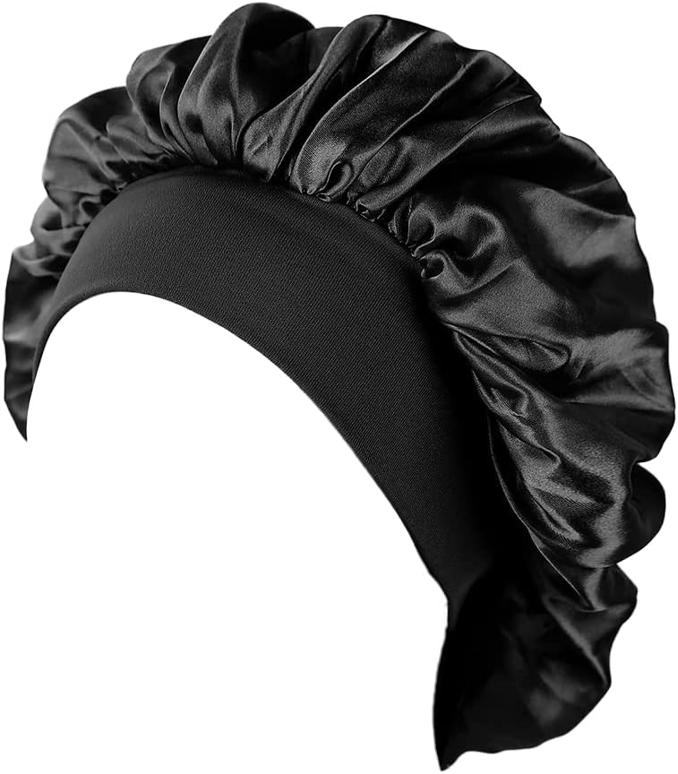 Bonnet cheveux nuit femme - lot de 2 - satin soie, confortable