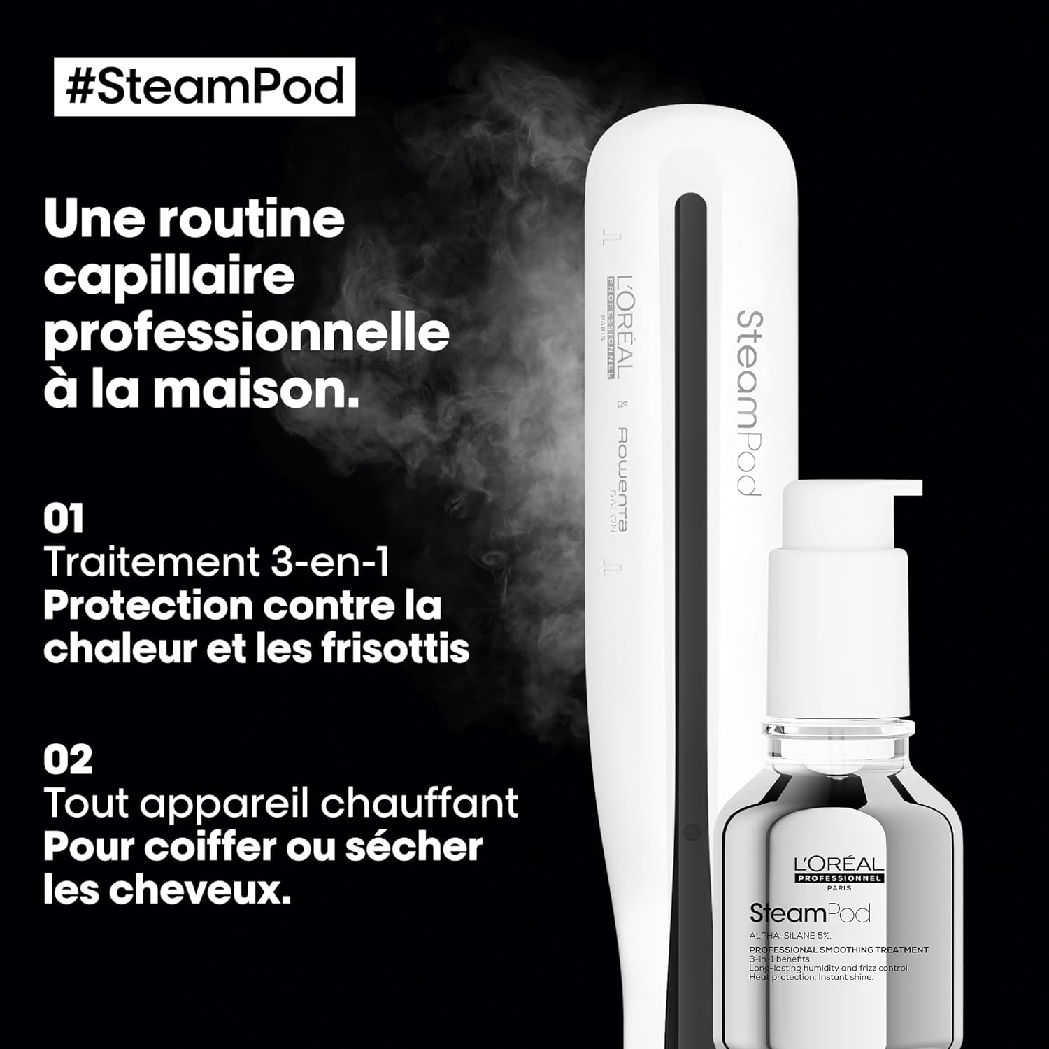 L'Oréal - Steampod 3 - lisseur vapeur 2-en-1, céramique, tous cheveux