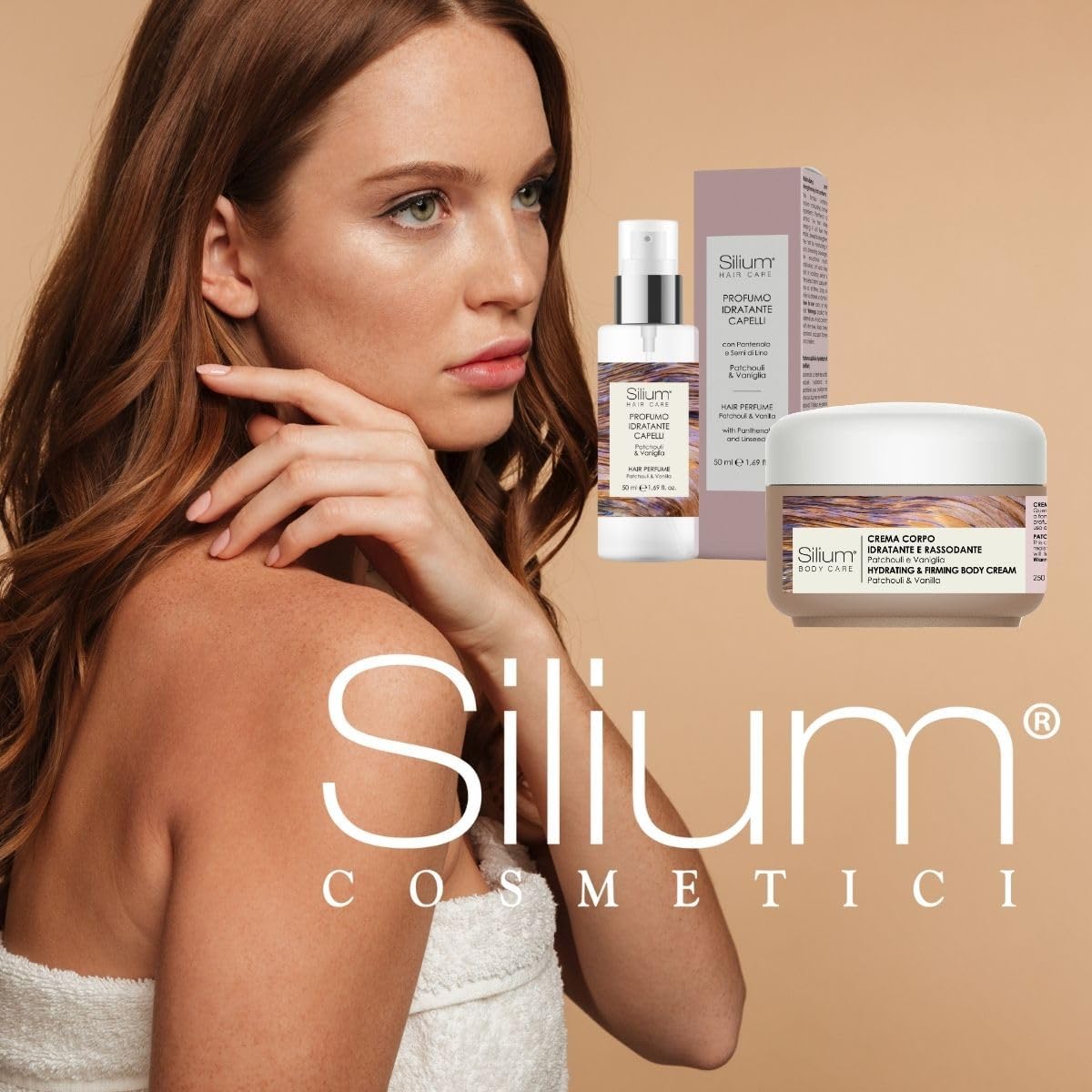 Parfum hydratant fortifiant cheveux + crème corps - patchouli, vanille, panthénol, graines de lin, jojoba, karité