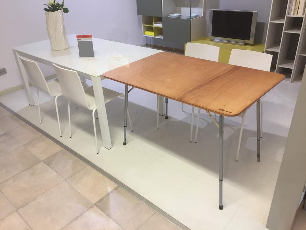 Castelmerlino - Table extensible marine 120x80 cm, pieds réglables 65-85 cm