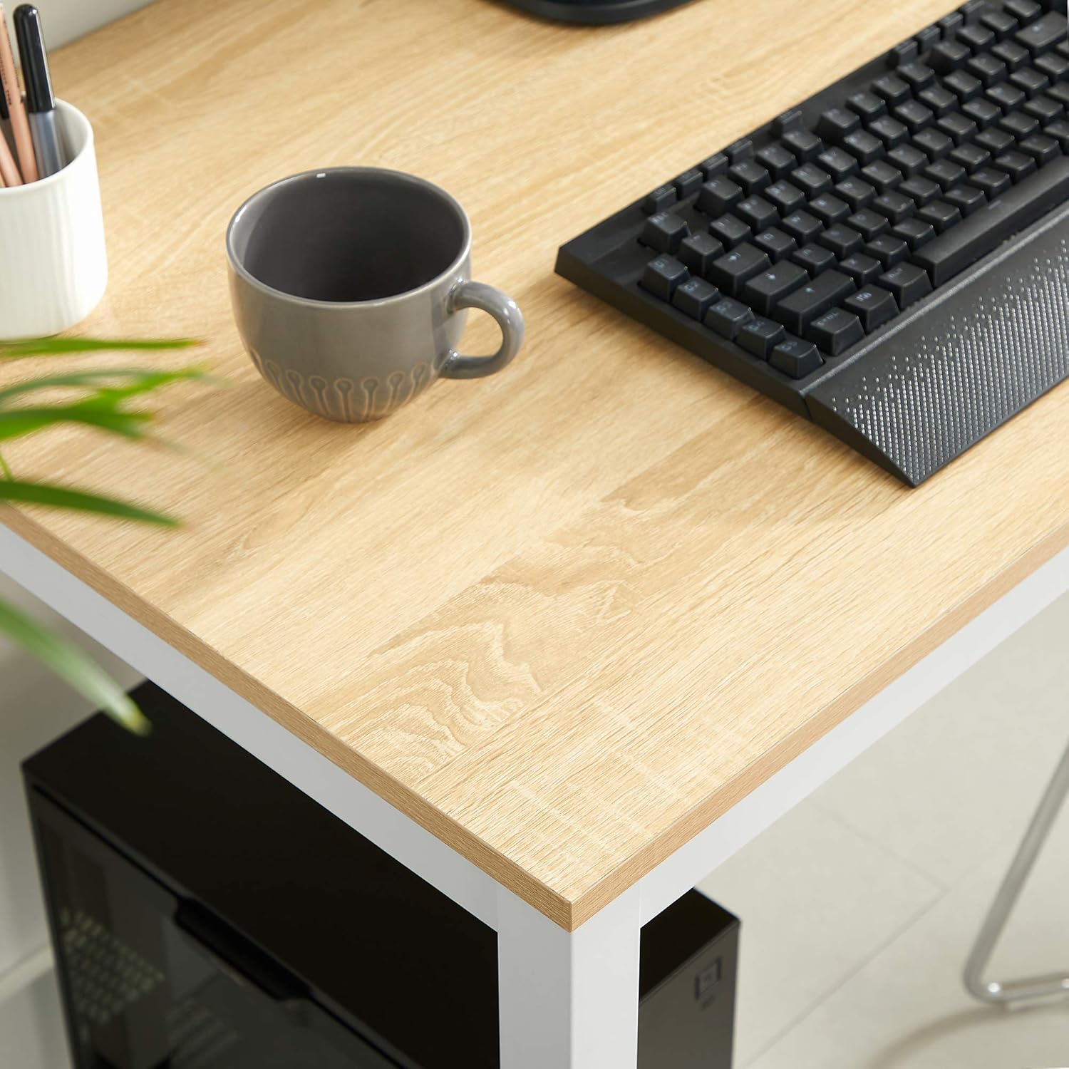 VASAGLE - table de bar LWD64N - 60x120x75 cm - bois et blanc, montage facile