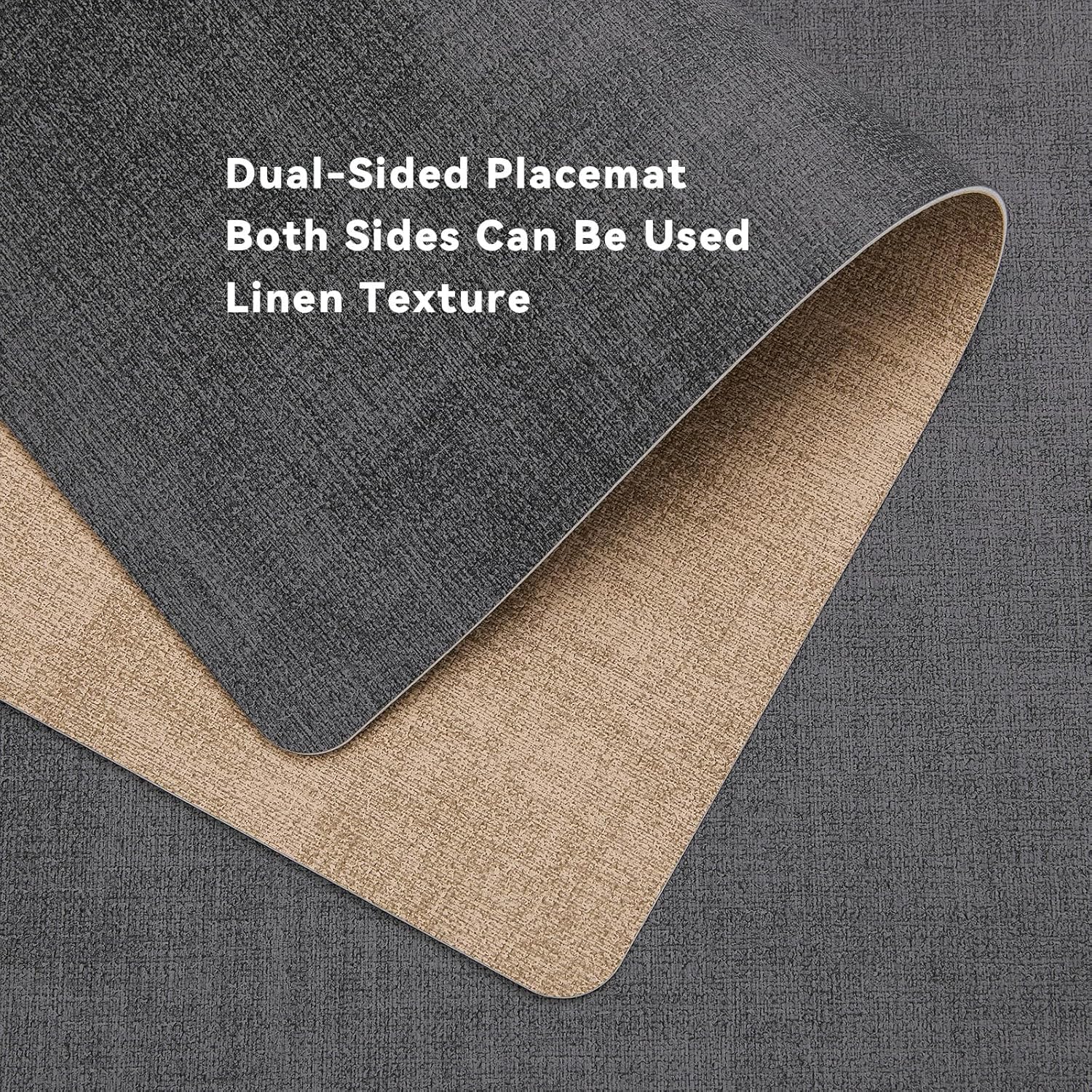 Myir - set de table bicolore, lot de 6, cuir, antidérapant, lavable - JUN