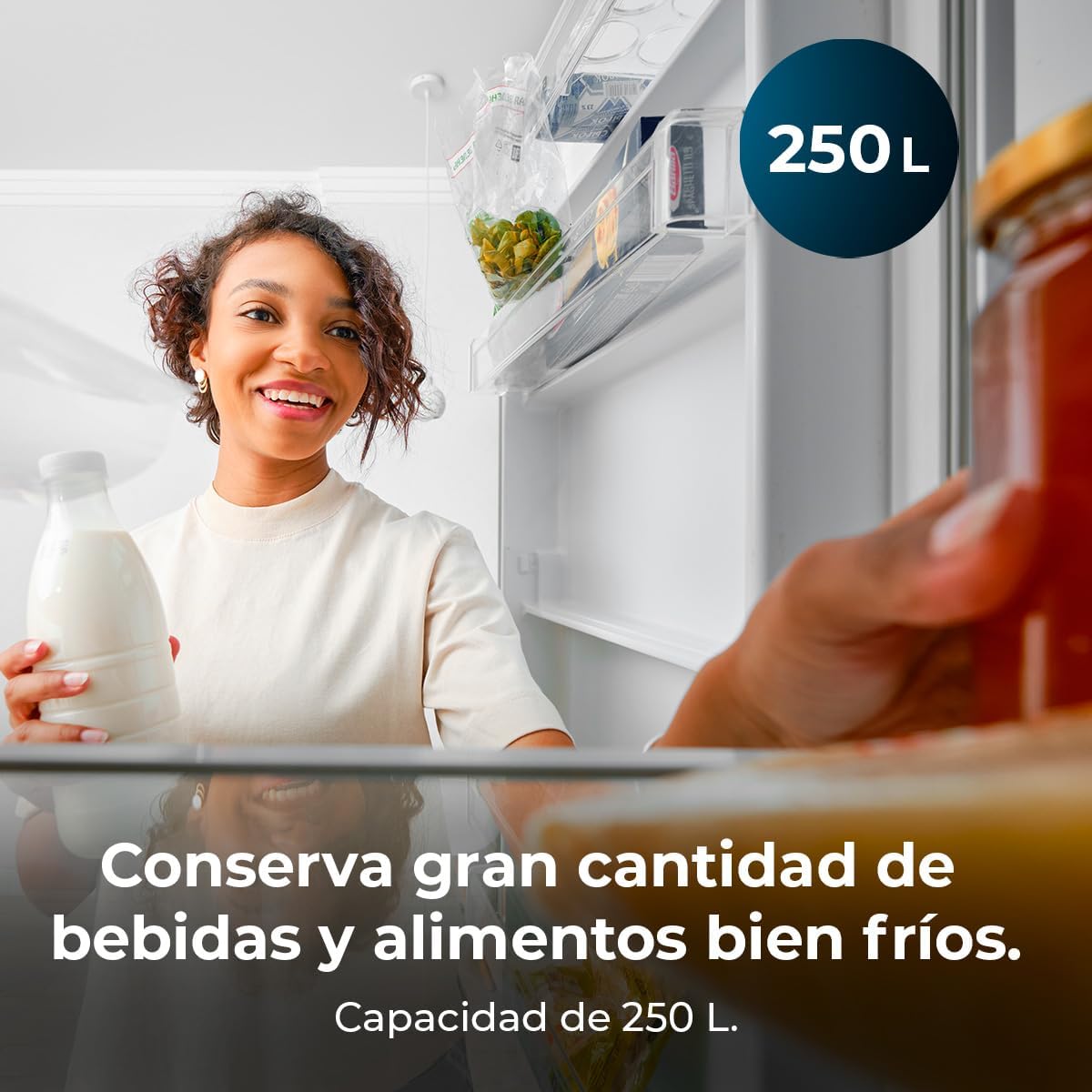 Cecotec - Bolero CoolMarket Combi 250 - 250L - No Frost, Inverter, porte réversible, alarme de porte