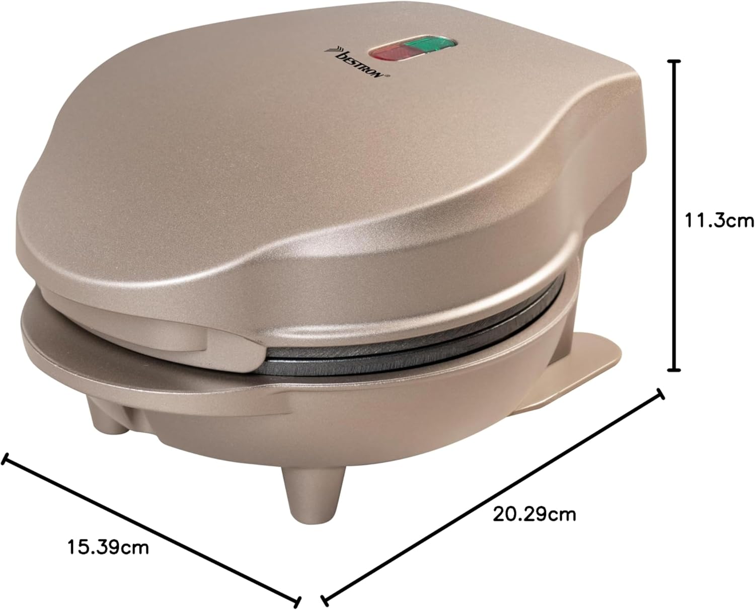 Bestron - Mini gaufrier rétro beige - compact - revêtement antiadhésif