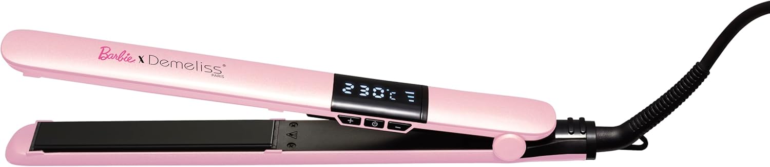 Demeliss - Pink Barbie - plaques fines céramique tourmaline, réglable 150-230°C, design pro