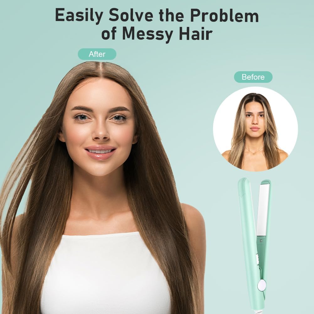 LOPHE - Mini fer à lisser 2 en 1 - compact, chauffe rapide 10s, 110-220V