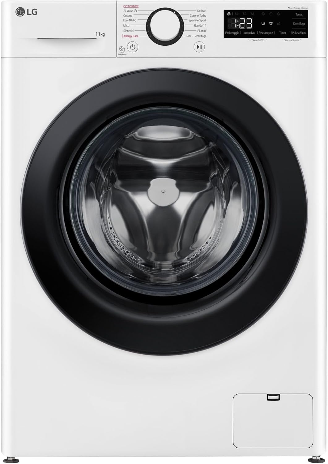 LG - Série R3 - 60x85x56,5 cm - 11kg, 1400tr/min, vapeur, AI DD F4R3011NSWB