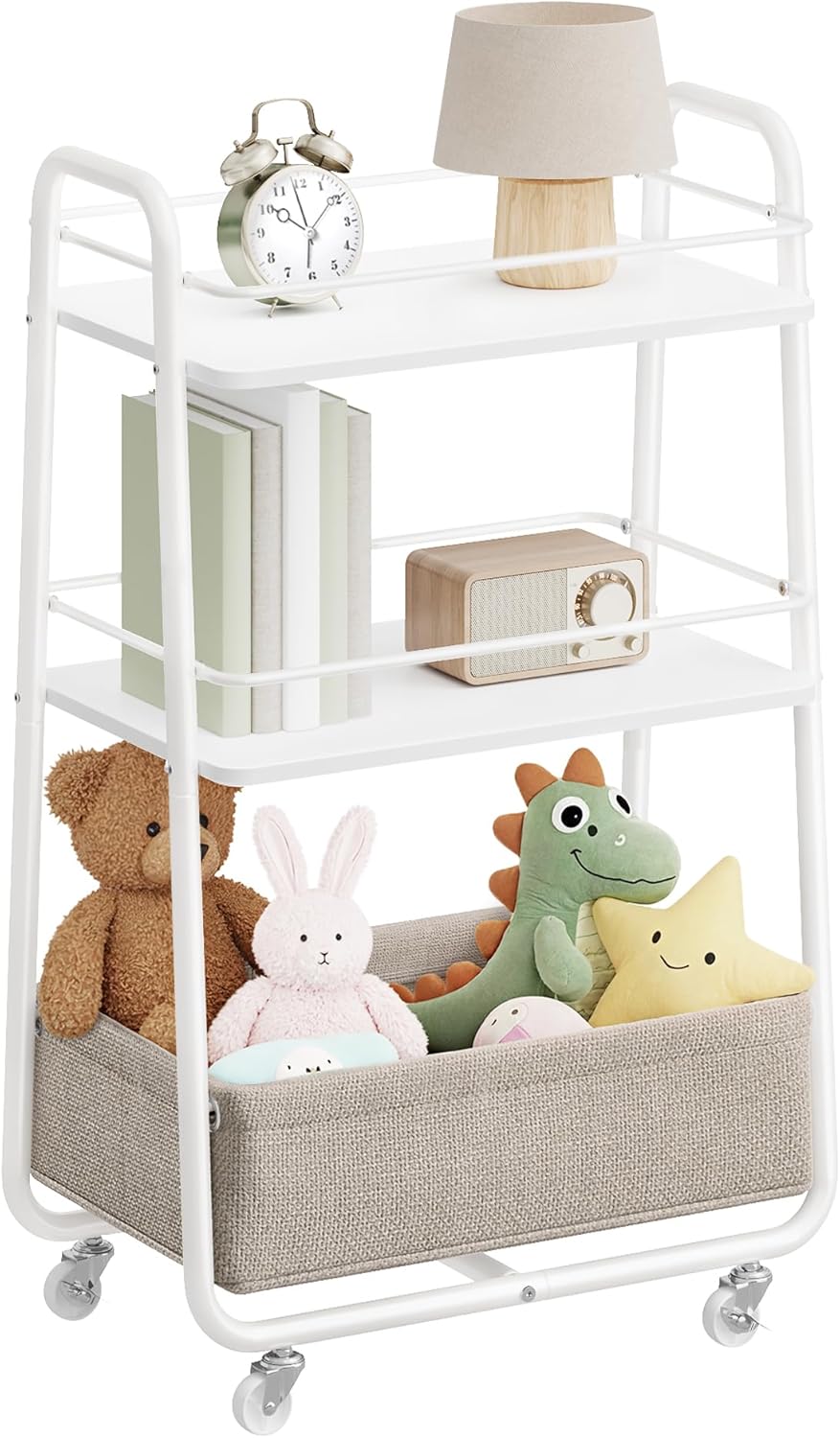 VASAGLE - LILEA Collection - 3 niveaux, panier tissu, à roulettes - LRC001WB01