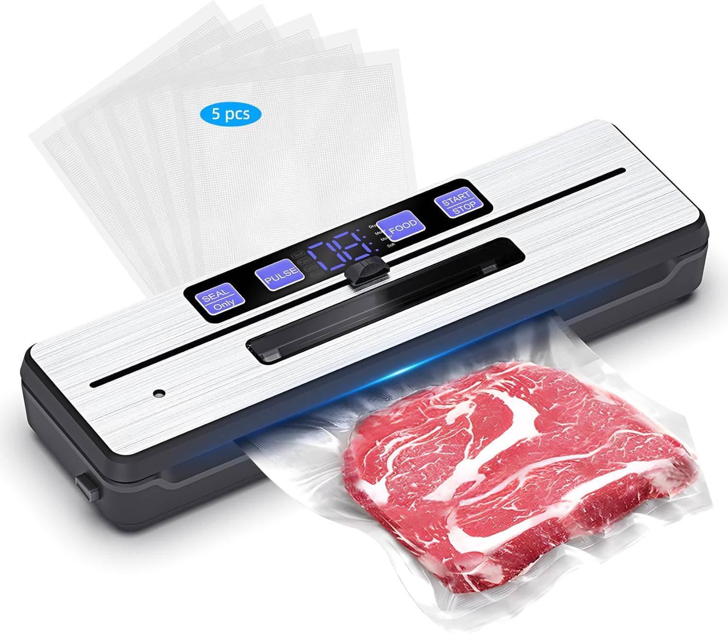 Machine sous vide alimentaire - 6 modes, bac amovible, double fil, lame coupe