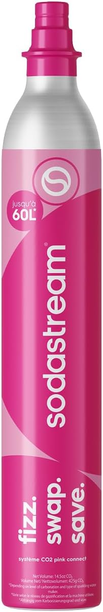 Sodastream – Cylindre Quick Connect – 60L – Compatible Terra, Art, Duo, rose