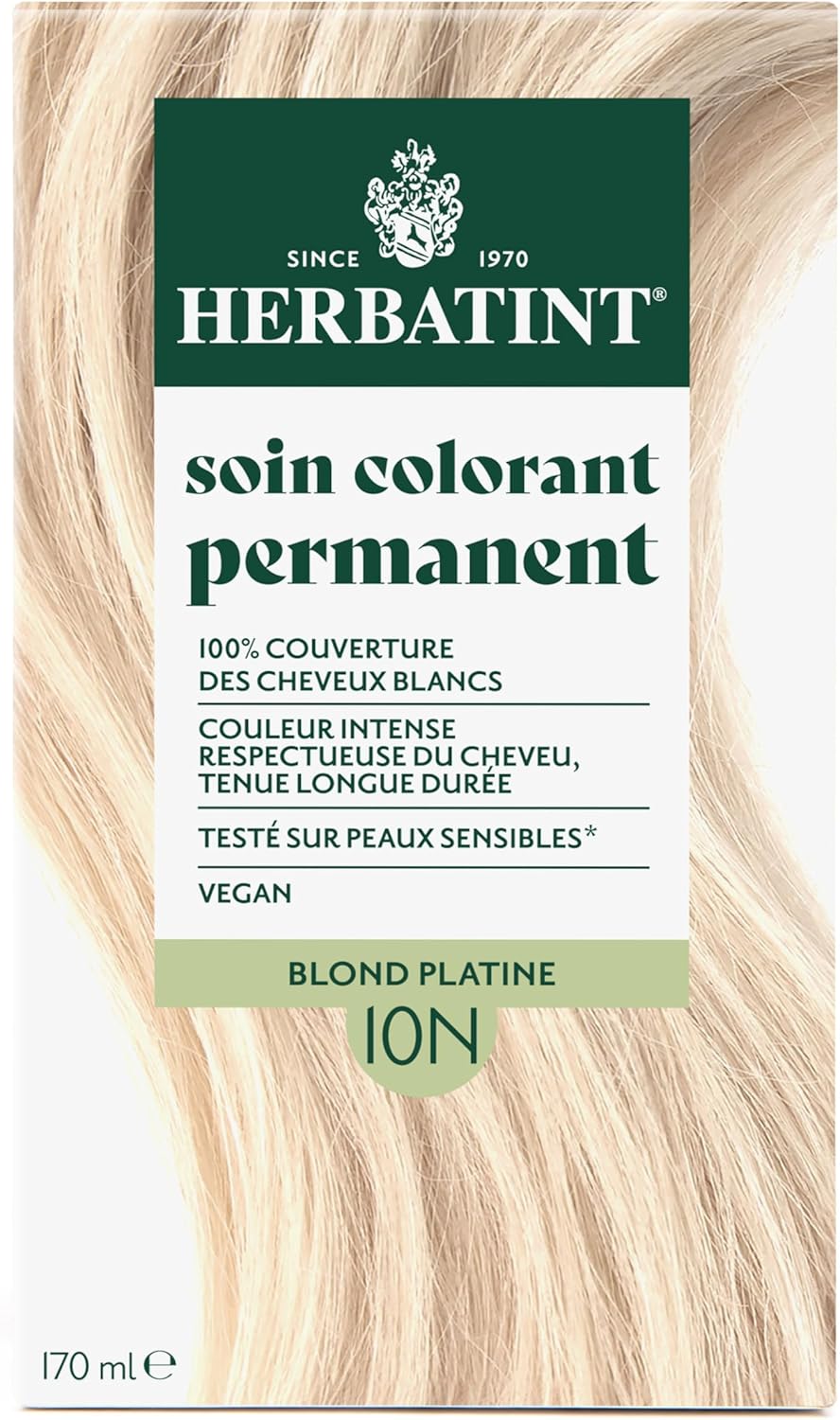 Herbatint - coloration permanente 10N - 170ml - sans ammoniaque, 100% couvrant, 8 extraits bio