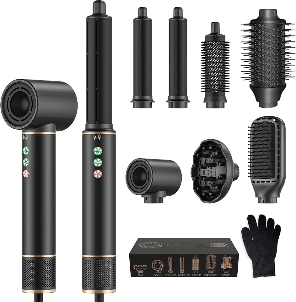 Brosse coiffante 7 en 1 - cheveux - 110000 TR/MIN - 20m/s, séchage, boucle, volume