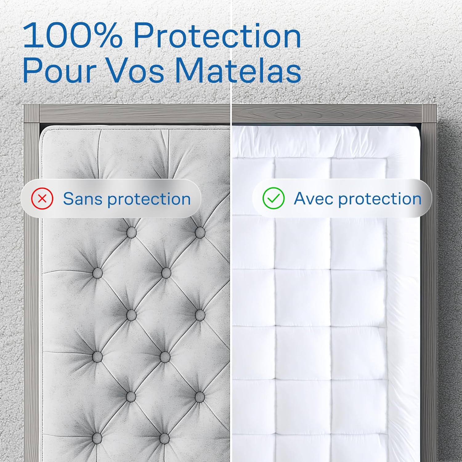 Surmatelas - Double Cloud-Like Comfort - 140x200cm - microfibre ultra-douce respirante