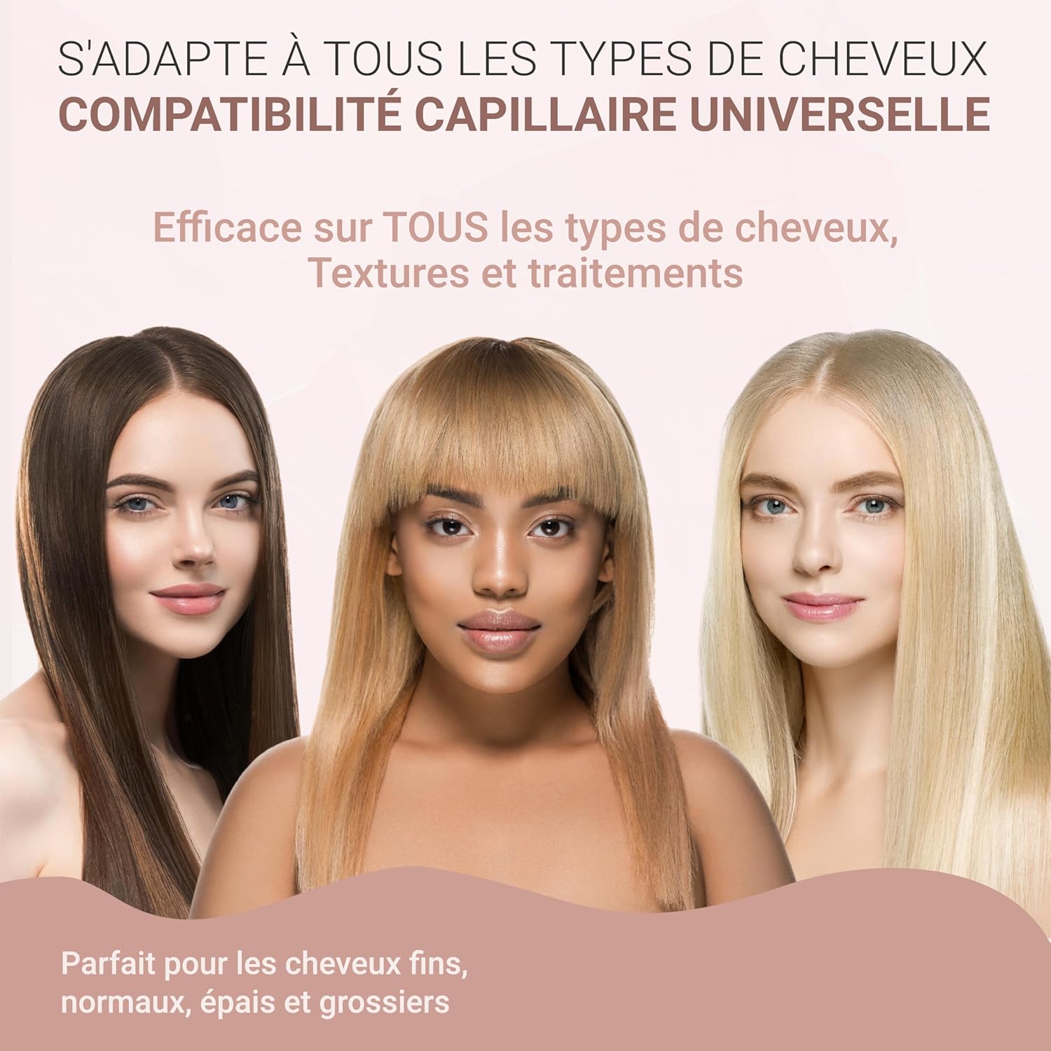 Golden Curl - Fer Lisseur Rose Gold - 2 en 1 lissage/boucles - 5 ans garantie