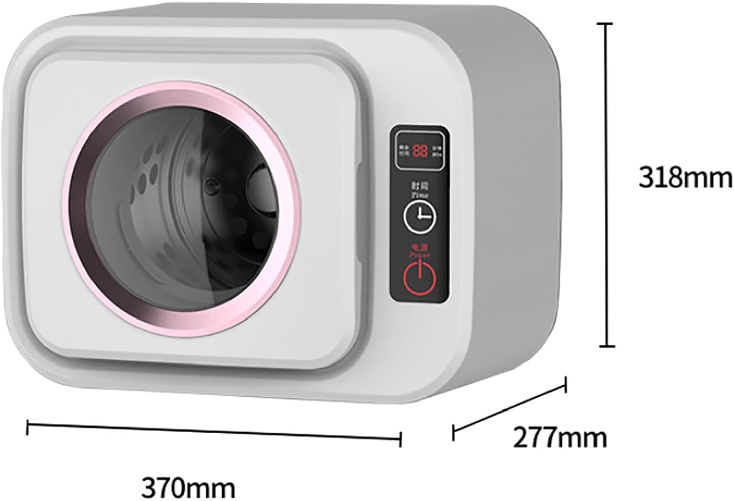 ERICAT - sèche-linge portable LCD, mini tambour inox, 3 modes, compact