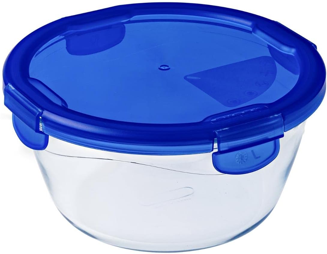 Pyrex - Cook & Go - ronde 20 cm - verre, couvercle hermétique, four