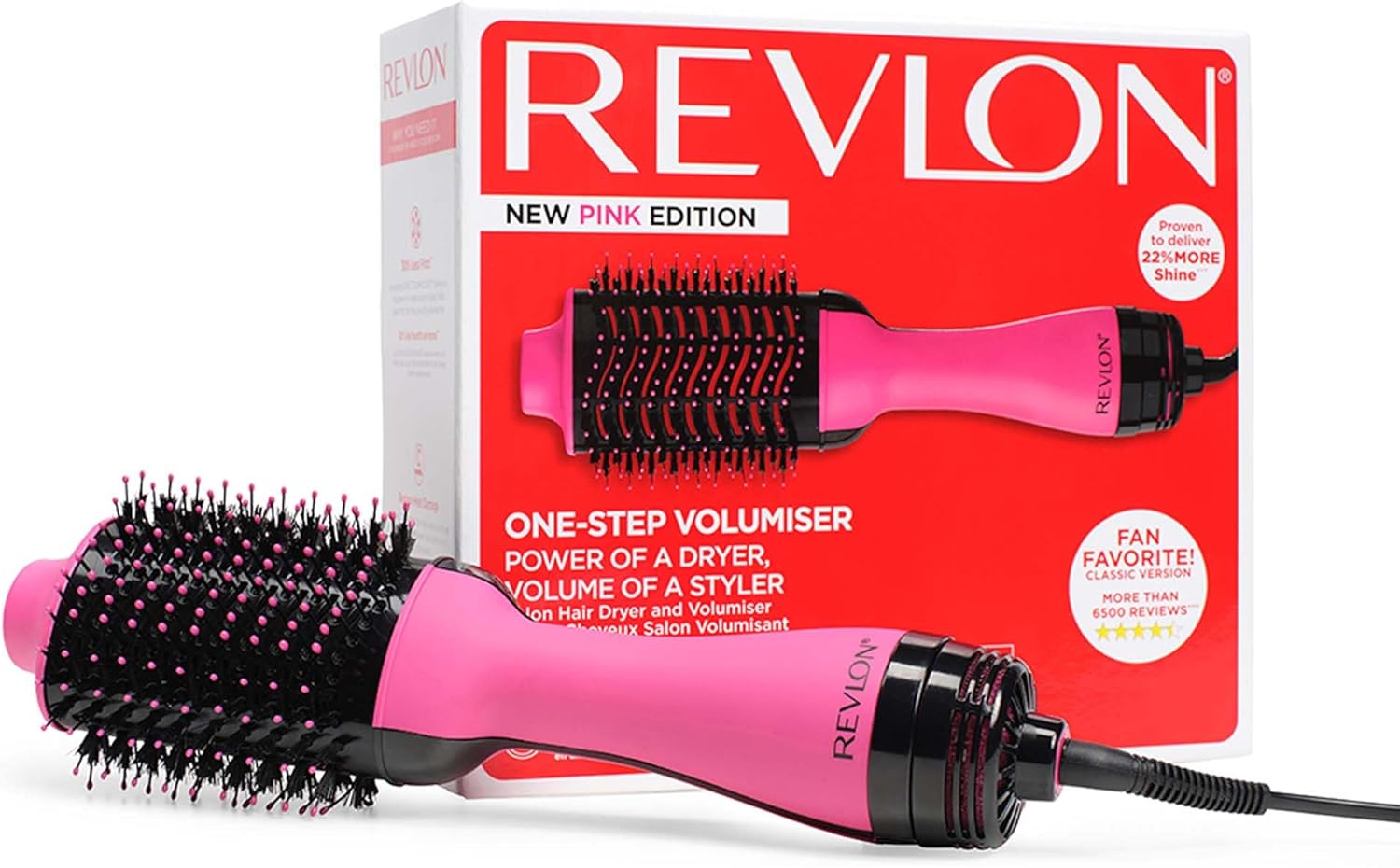 Revlon - Sèche-cheveux Salon One-Step, rose, ionique céramique, cheveux longs, RVDR5222PE