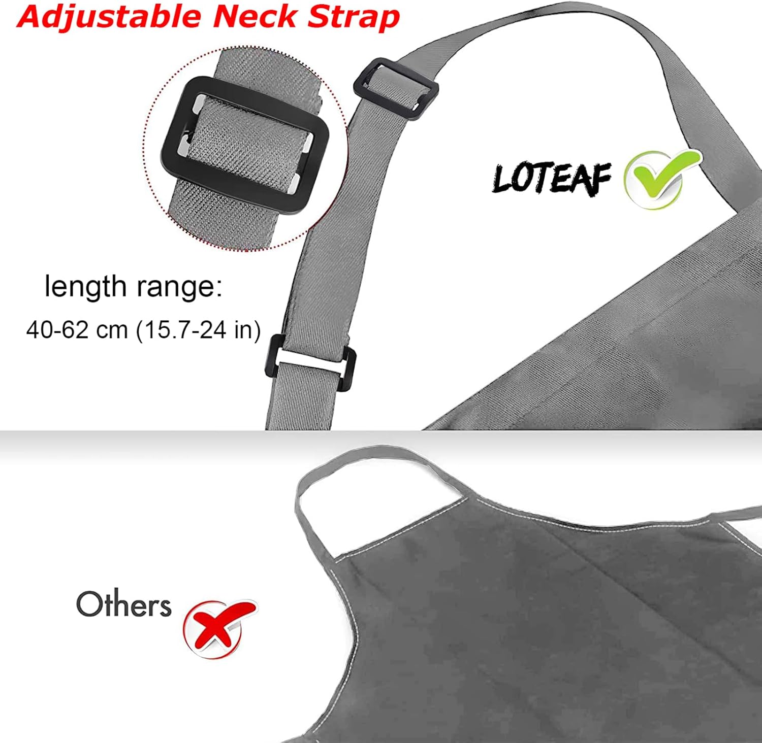 atopo - Chef Tabliers 4 pack - gris - 2 poches, étanche, réglable