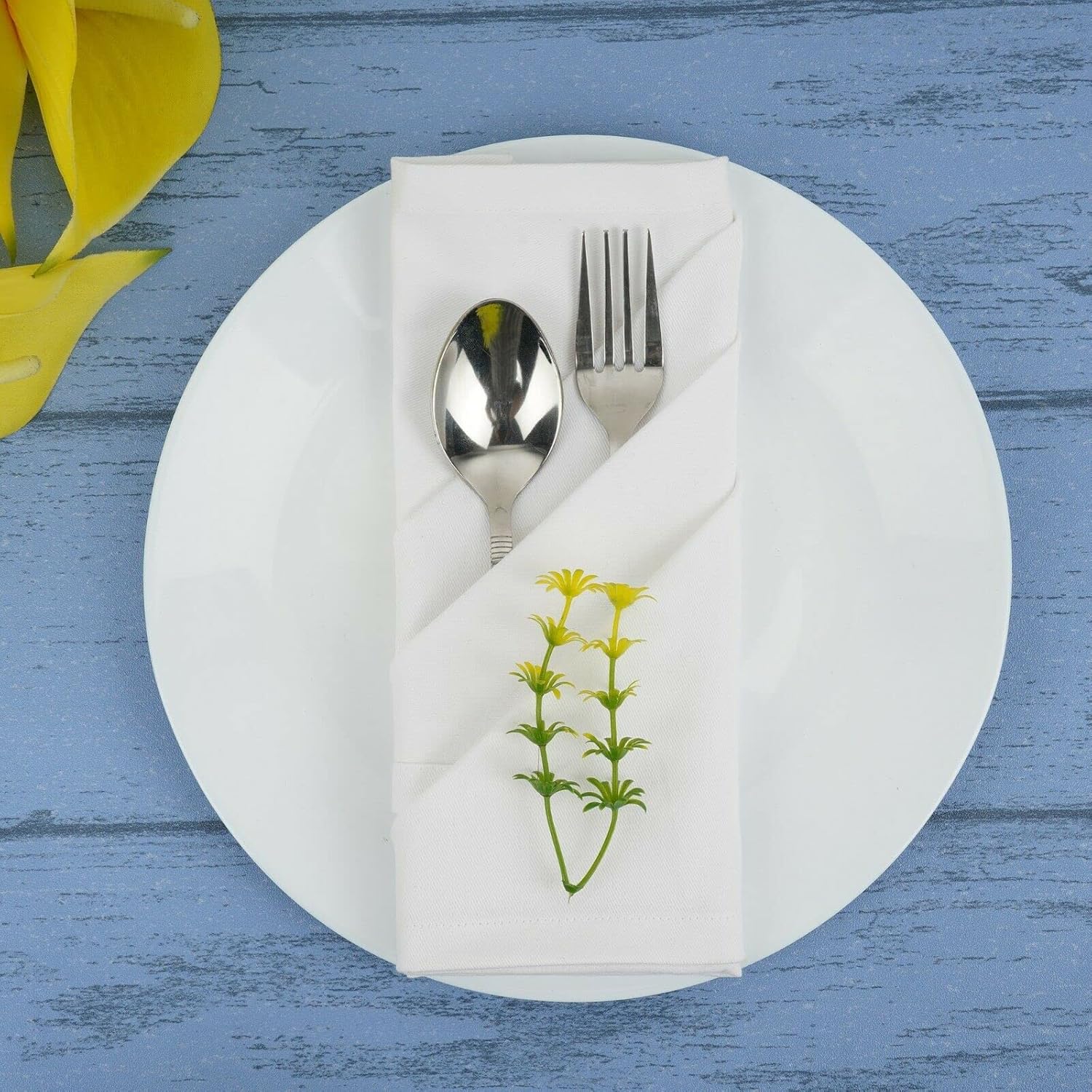 Sweet Needle - Serviettes de Table surdimensionnées 45x45cm - 100% coton, tissu épais, coins arrondis, lot de 4