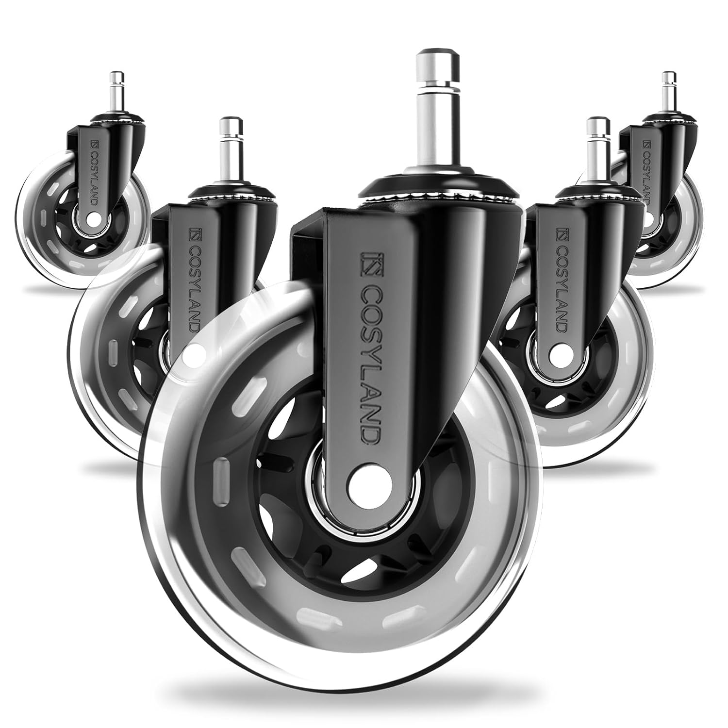 COSYLAND - Roulettes chaise bureau série 5pcs - 11x22mm - silencieuses pivotantes 360°